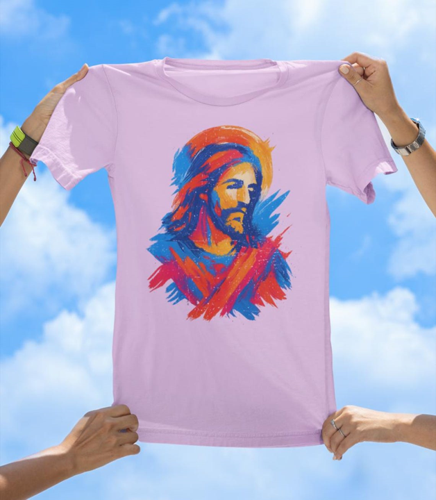 Jesus Brush Art T-Shirt | Vibrant Christian Graphic Tee
