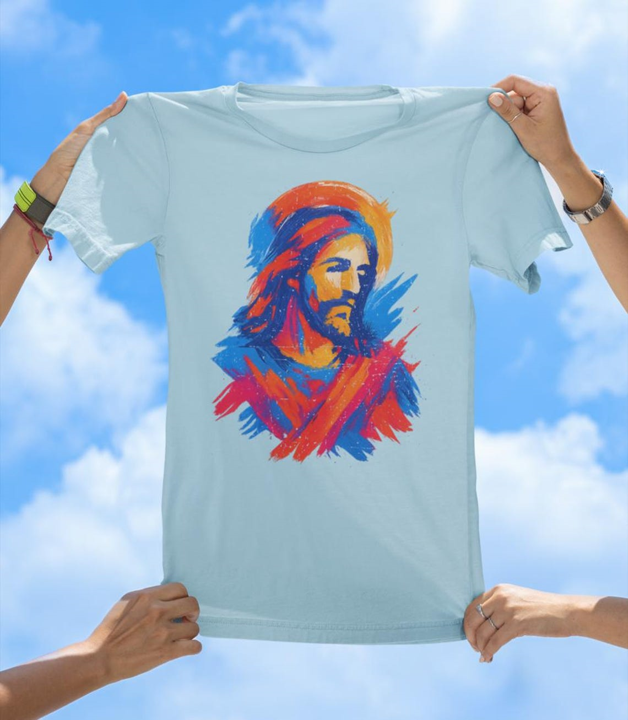 Jesus Brush Art T-Shirt | Vibrant Christian Graphic Tee