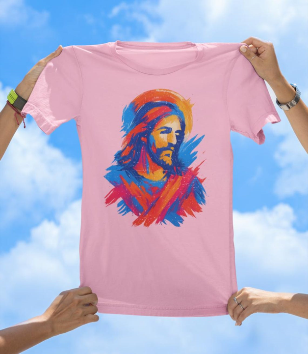 Jesus Brush Art T-Shirt | Vibrant Christian Graphic Tee