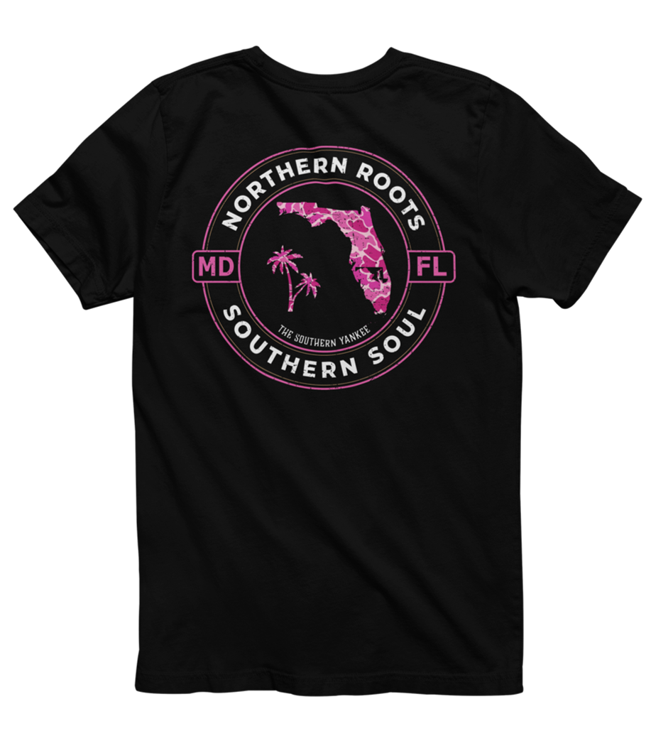 Florida with Maryland Roots Pink Camo Tee