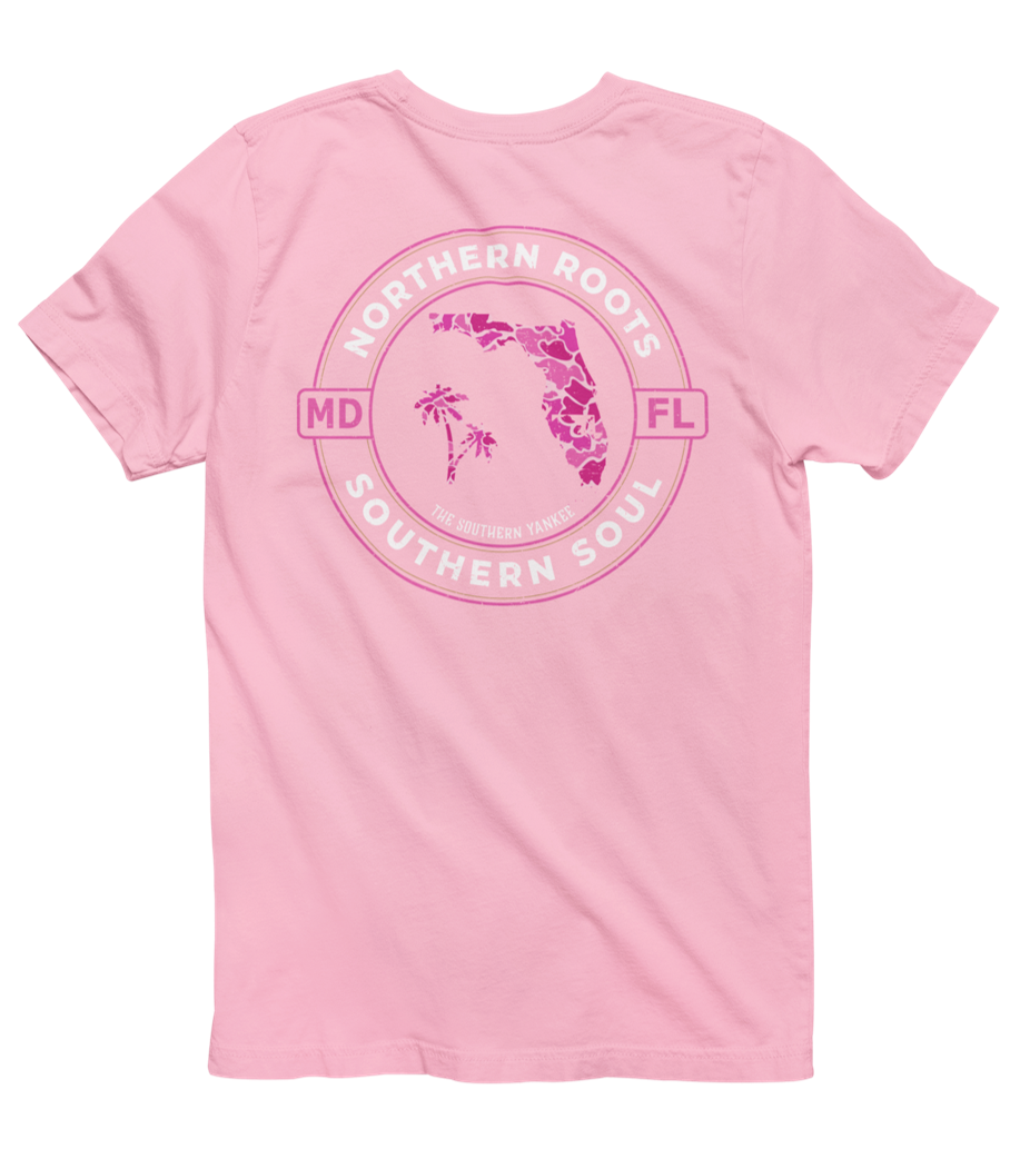 Florida with Maryland Roots Pink Camo Tee