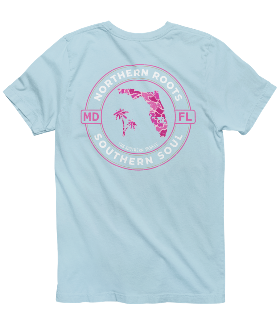 Florida with Maryland Roots Pink Camo Tee