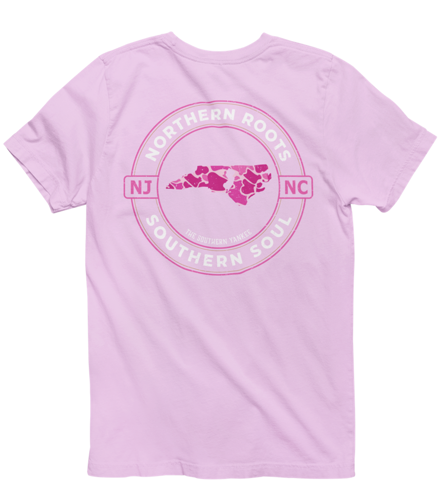 North Carolina with New Jersey Roots Pink Camo Tee