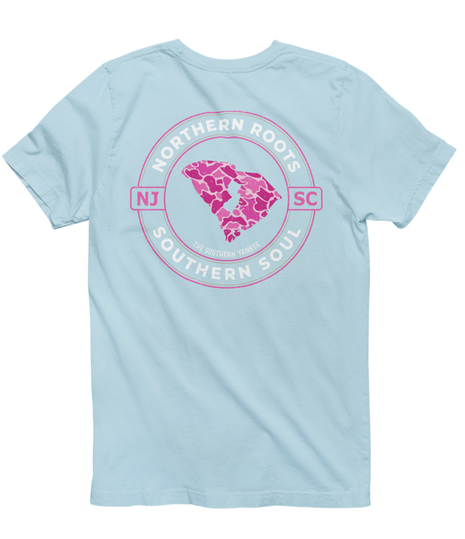 South Carolina with New Jersey Roots Pink Camo Tee