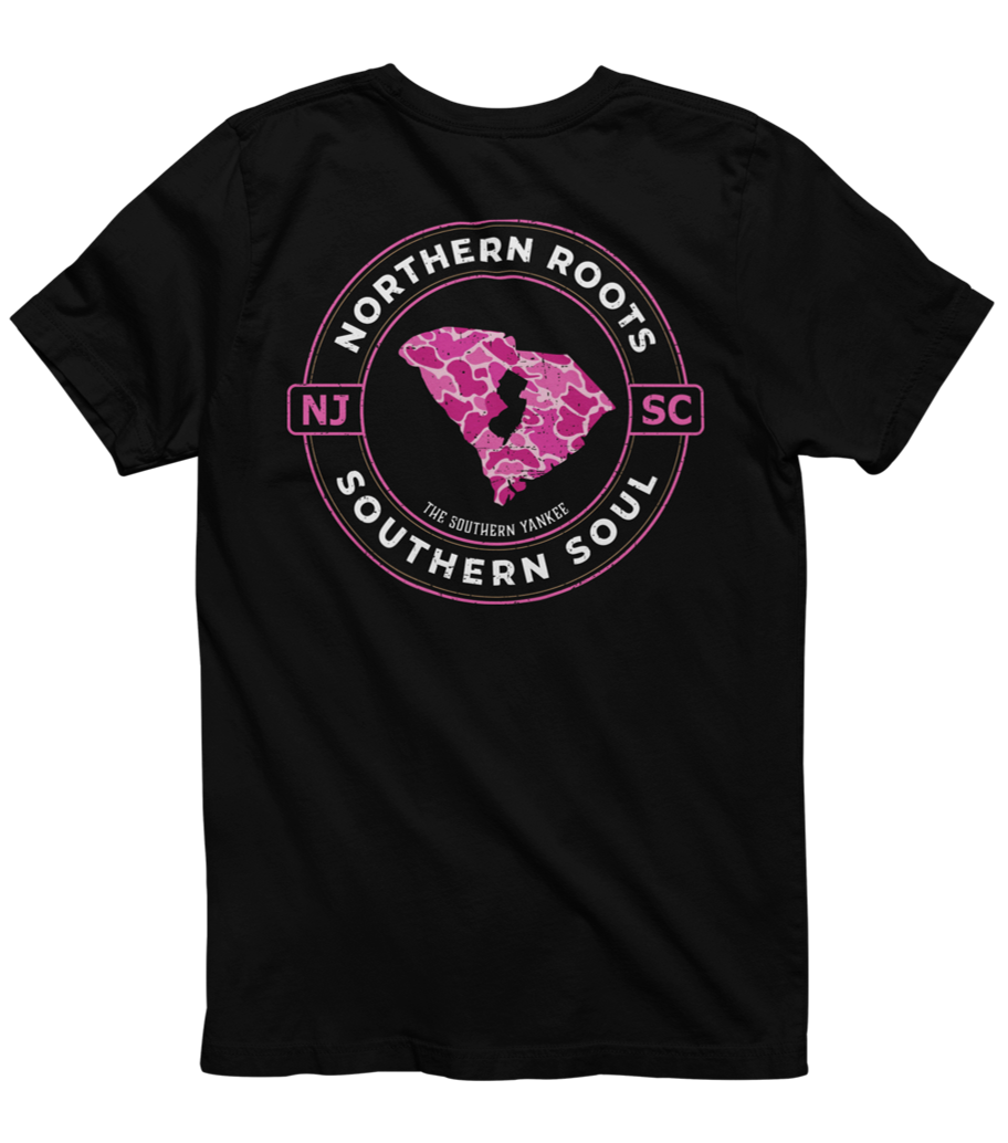 South Carolina with New Jersey Roots Pink Camo Tee