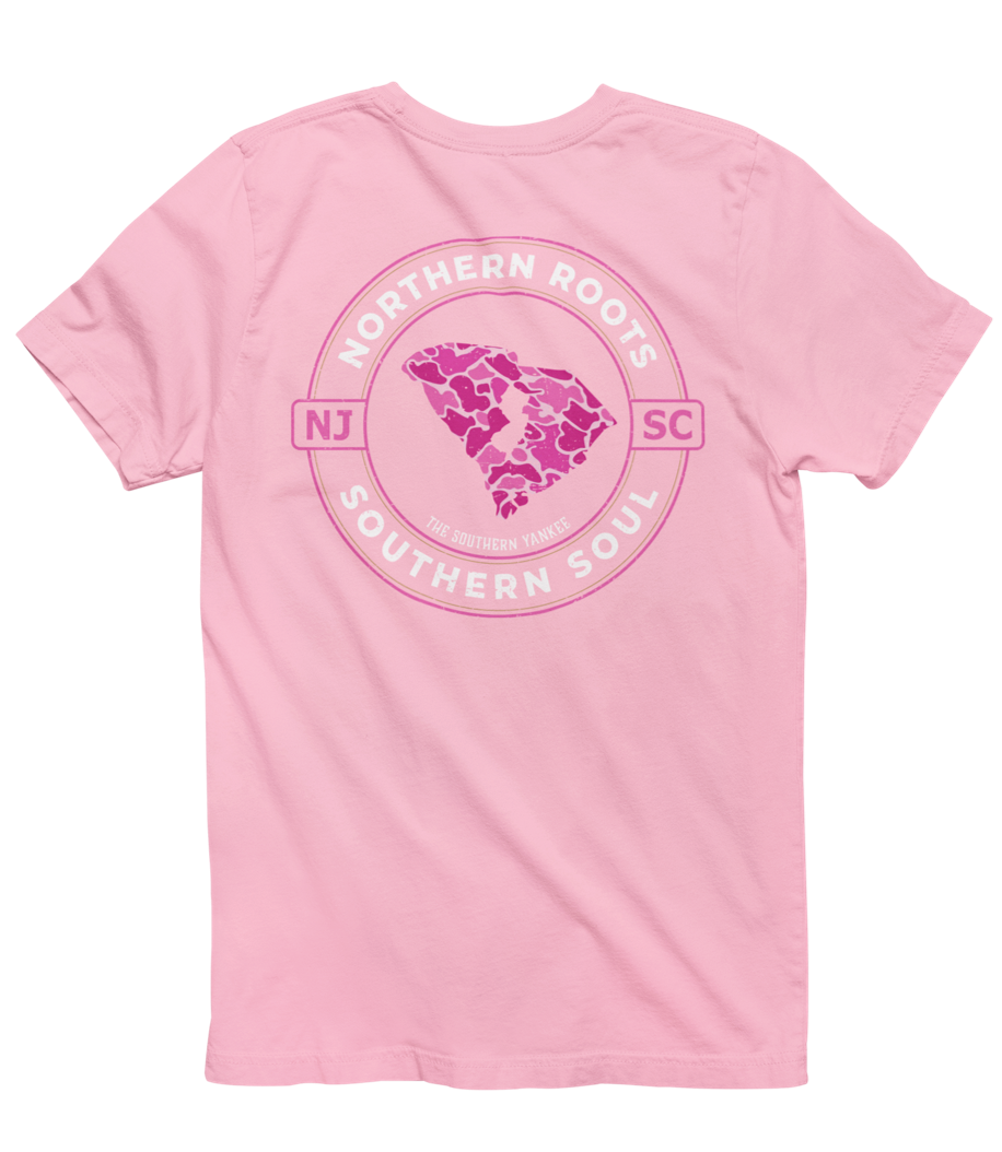 South Carolina with New Jersey Roots Pink Camo Tee