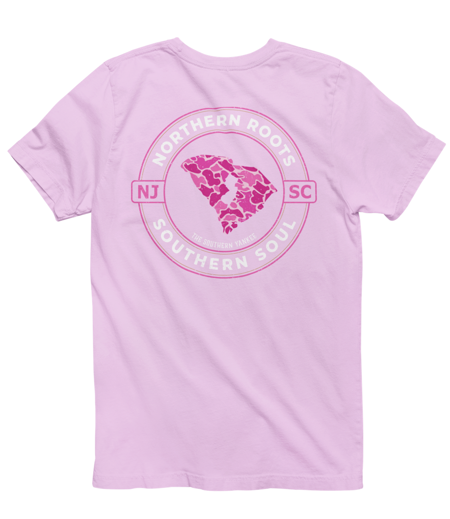 South Carolina with New Jersey Roots Pink Camo Tee