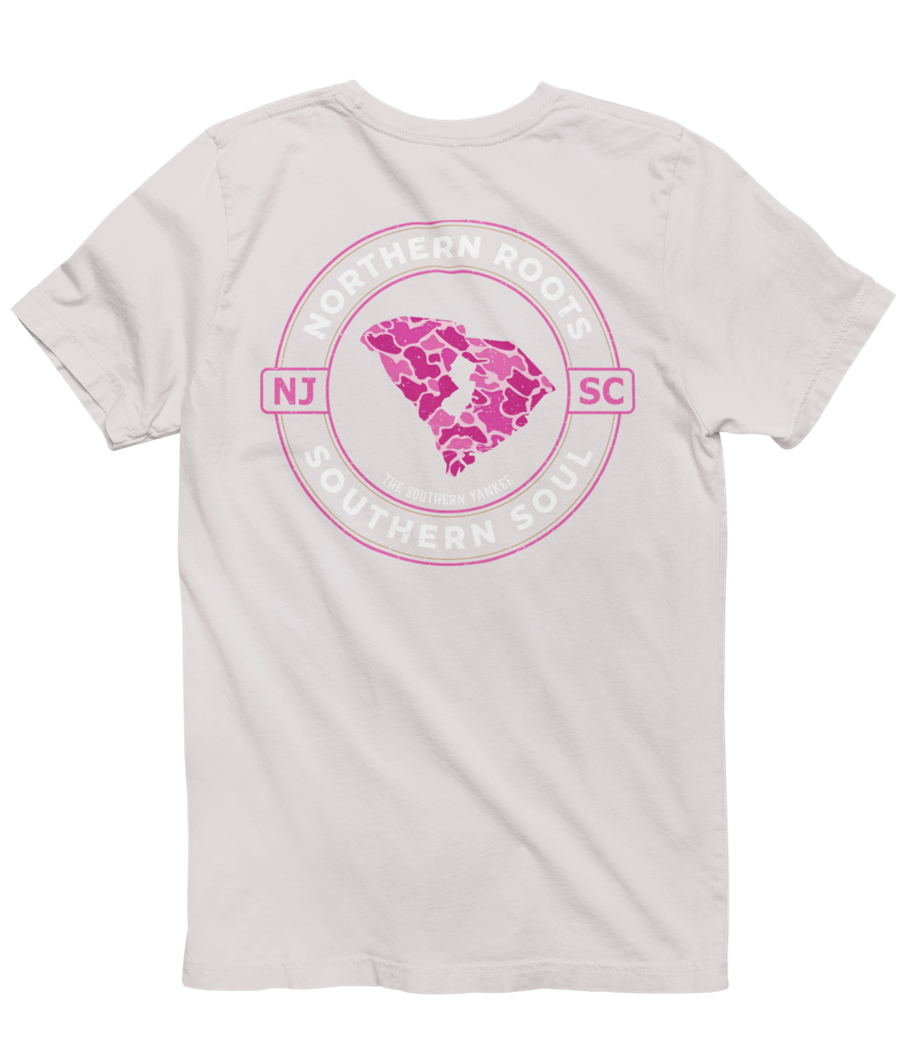 South Carolina with New Jersey Roots Pink Camo Tee