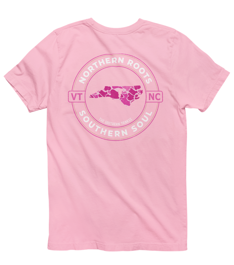 North Carolina with Vermont Roots Pink Camo Tee