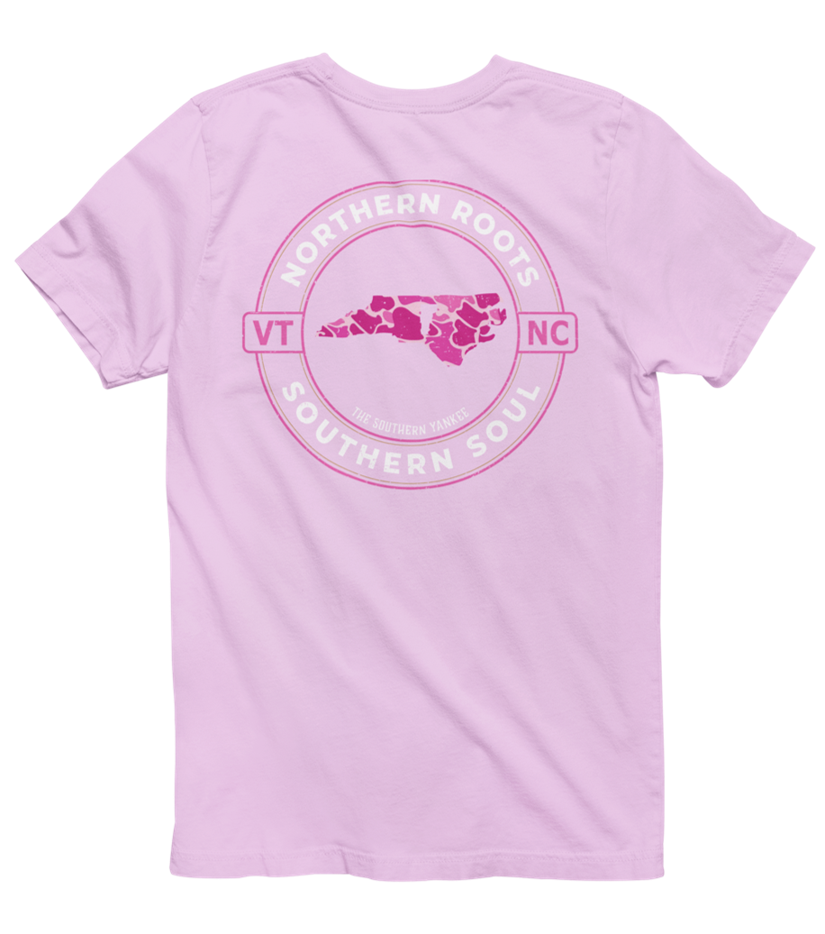 North Carolina with Vermont Roots Pink Camo Tee