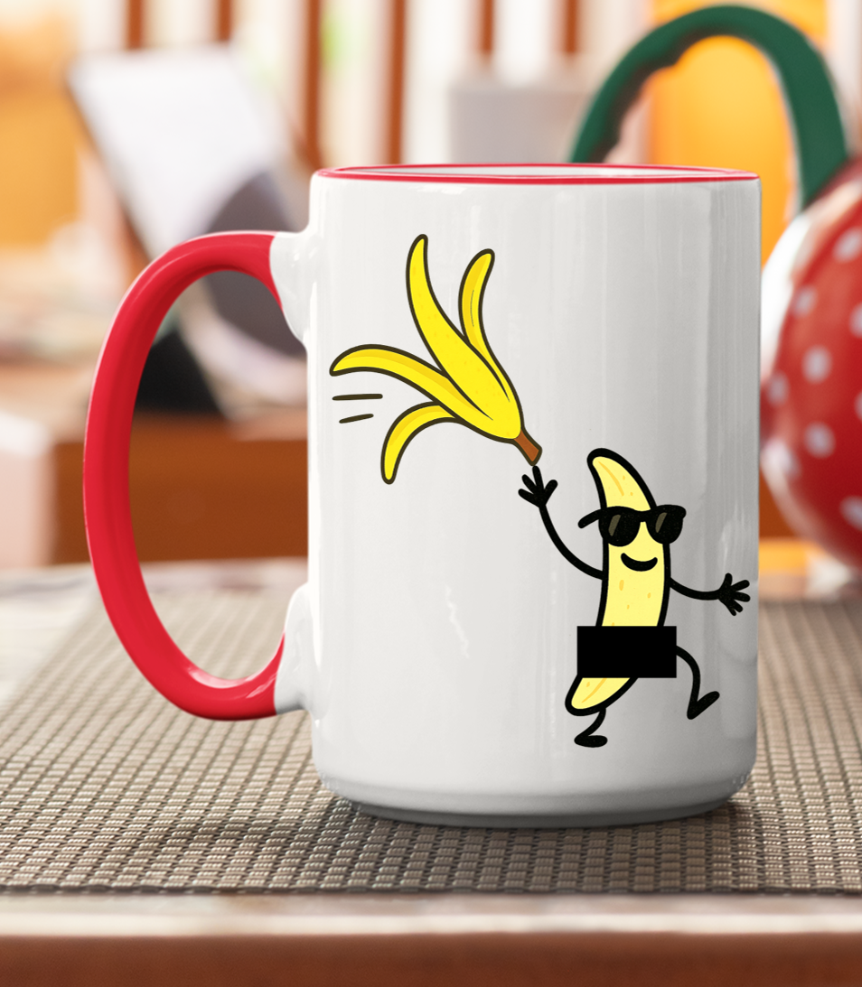 Banana Stripper Mug – Funny Censored Banana Coffee Mug for Morning Mischief