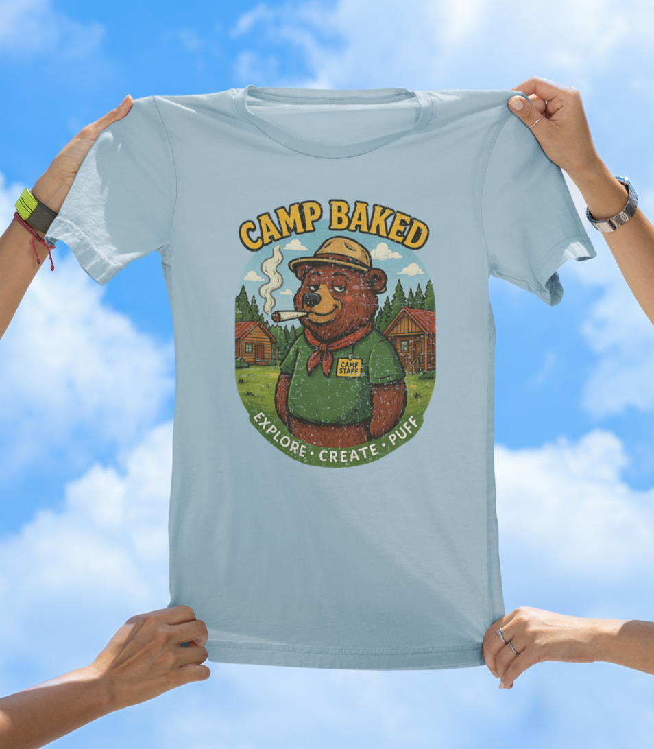 Camp Baked T-Shirt – Explore. Create. Puff.
