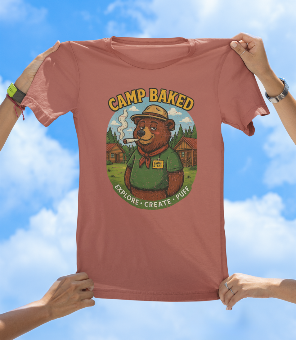 Camp Baked T-Shirt – Explore. Create. Puff.
