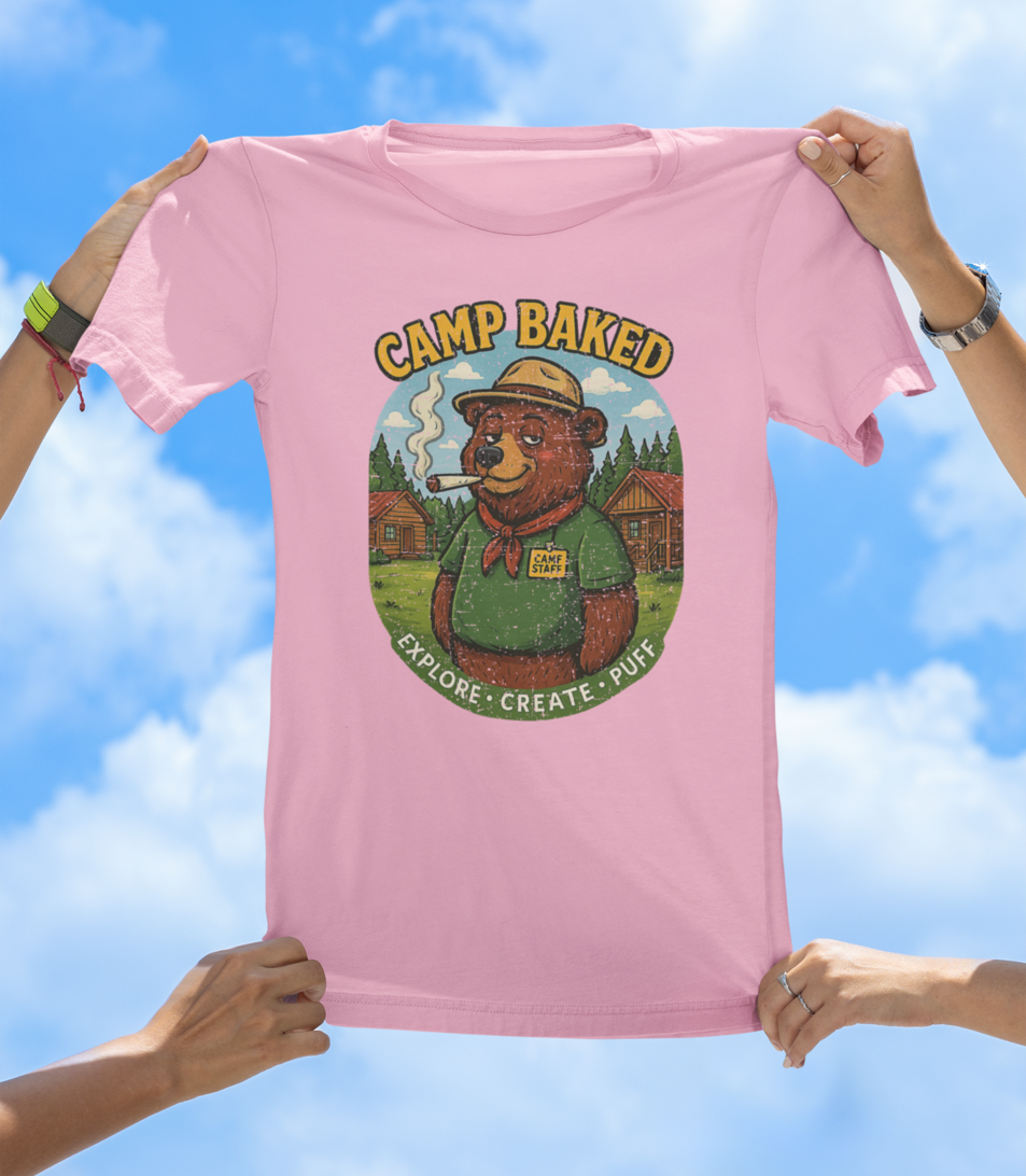 Camp Baked T-Shirt – Explore. Create. Puff.