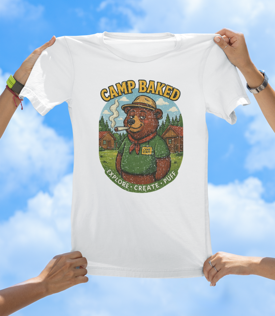 Camp Baked T-Shirt – Explore. Create. Puff.