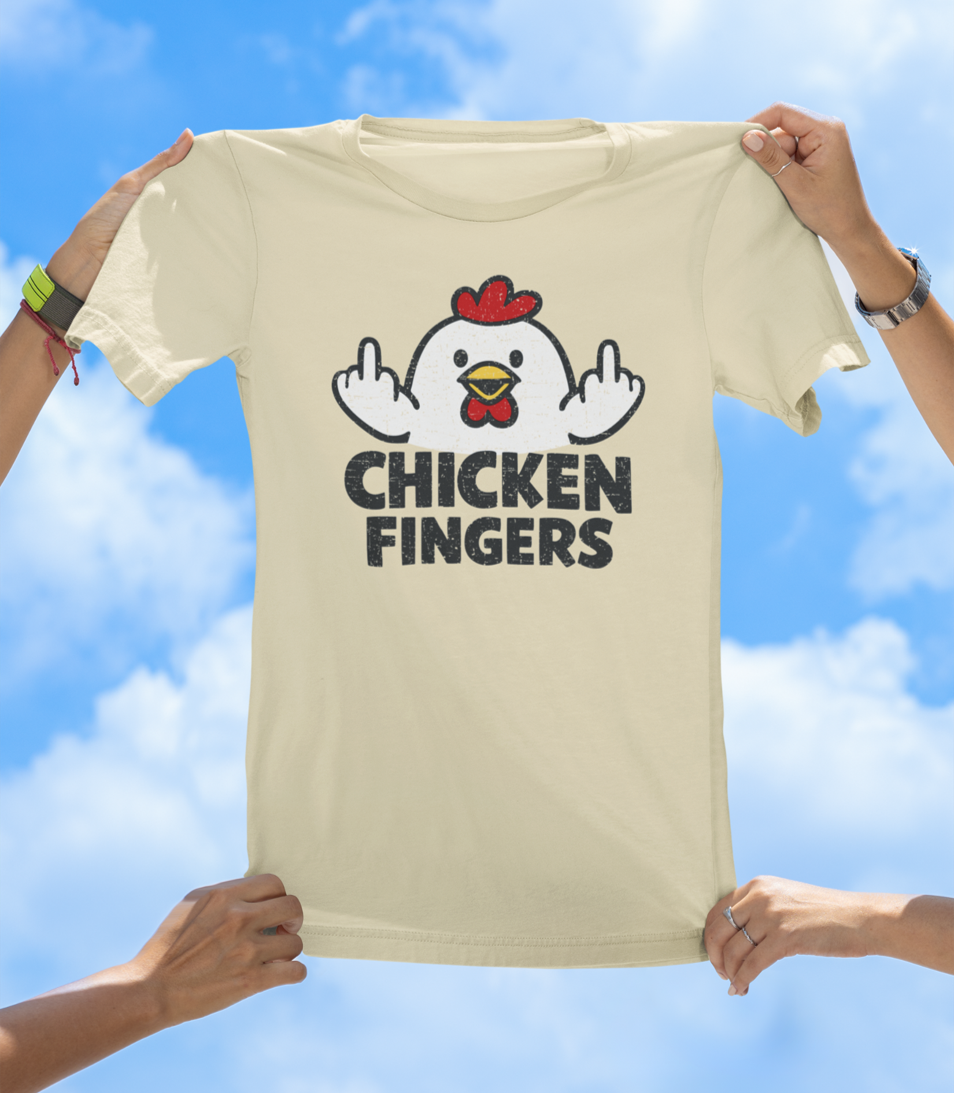 Chicken Fingers T-Shirt – Funny Cartoon Chicken Graphic Tee
