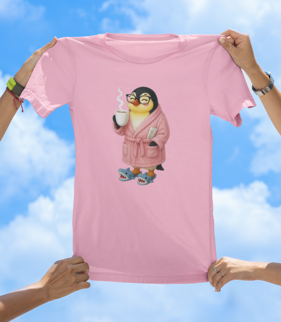 Coffee Penguin T-Shirt | Cute Morning Vibes Tee