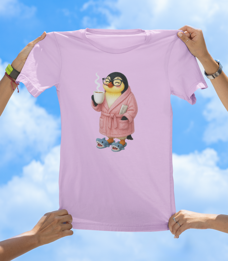 Coffee Penguin T-Shirt | Cute Morning Vibes Tee