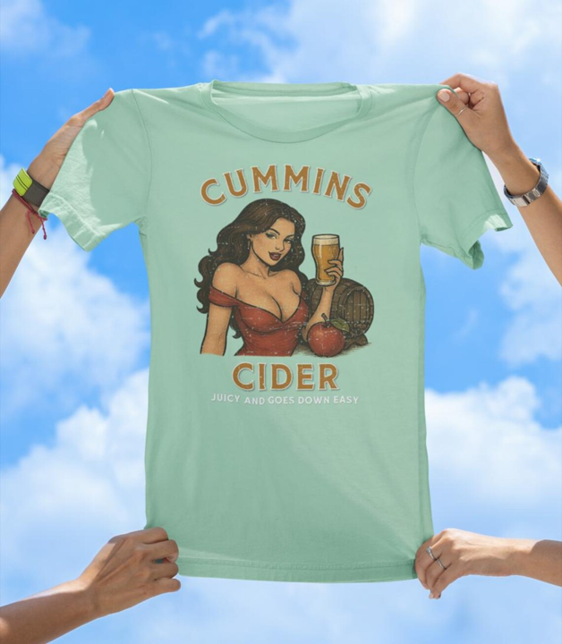 Cummins Cider T-Shirt | Funny Adult Humor Drinking Tee