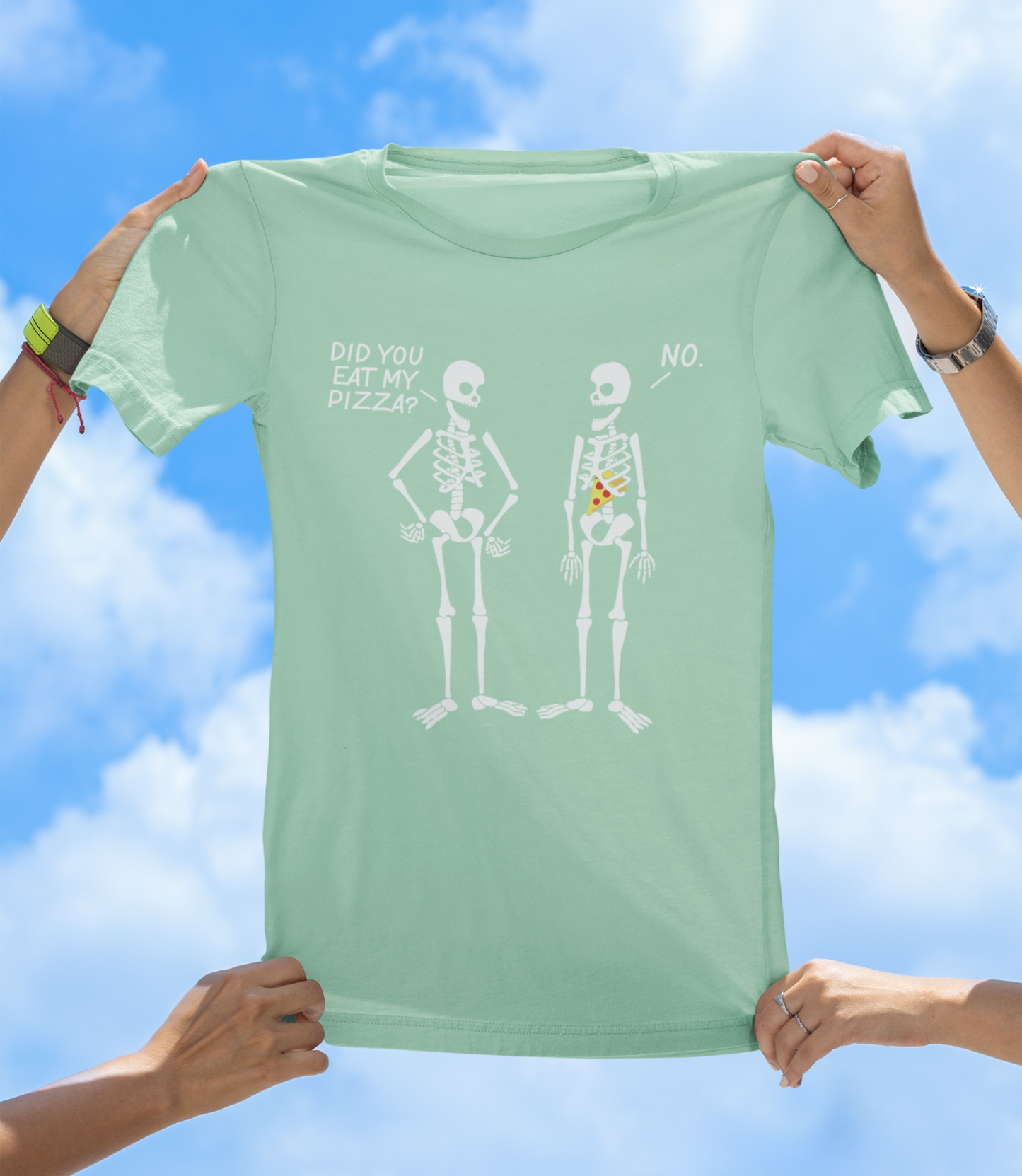 Did You Eat My Pizza? | Funny Skeleton T-Shirt