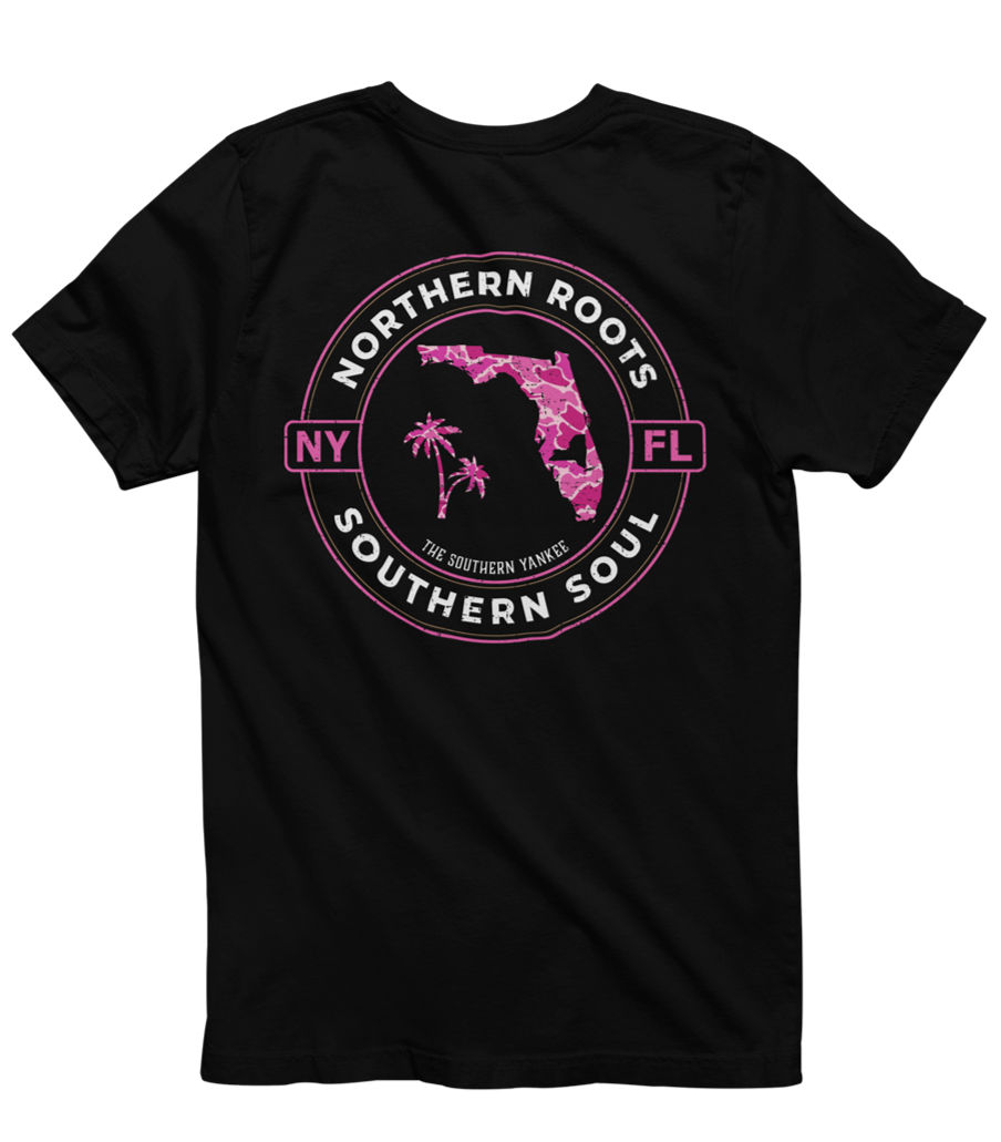 Florida with New York Roots Tee Pink Camo