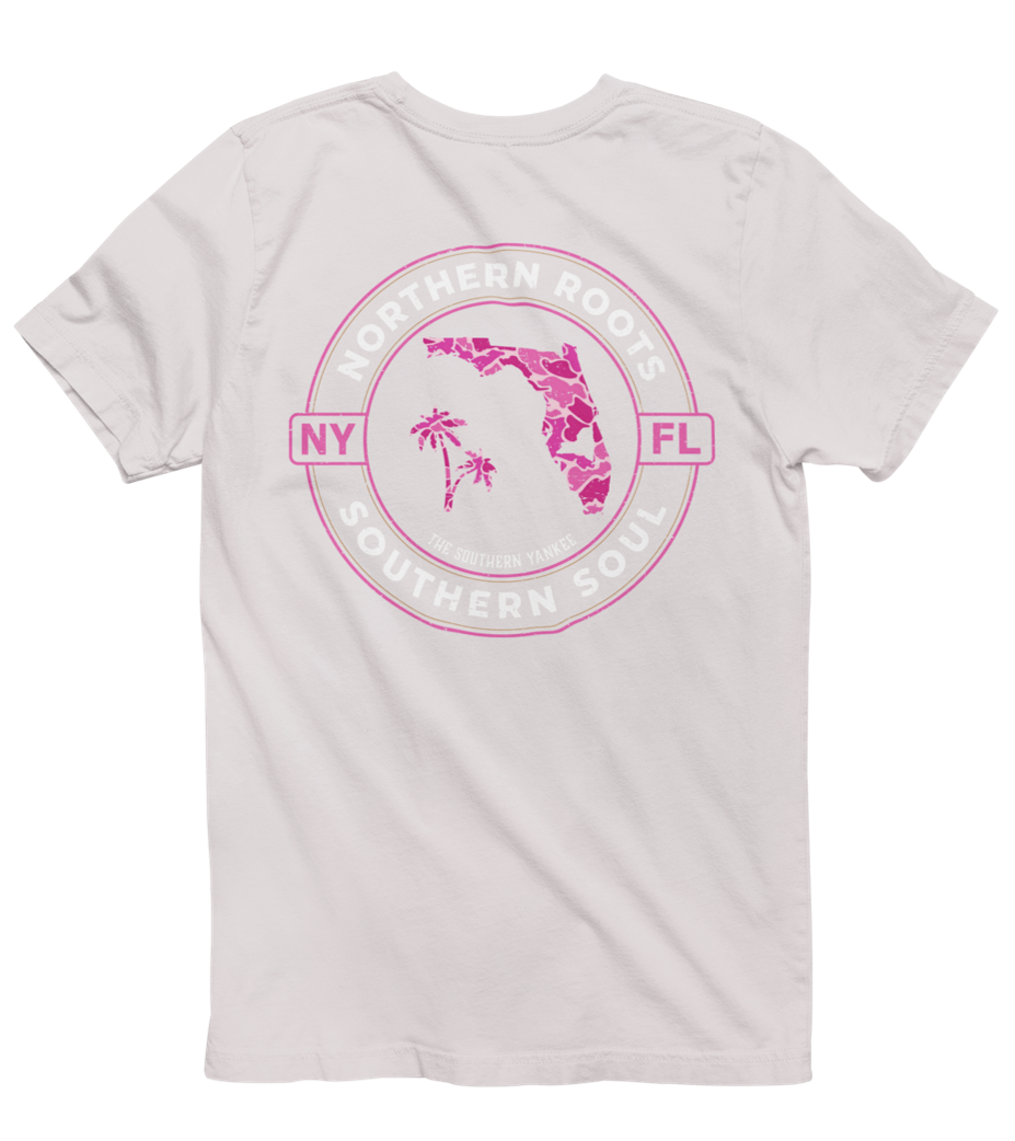 Florida with New York Roots Tee Pink Camo