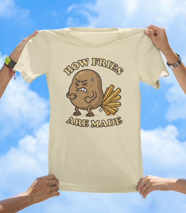How Fries Are Made T-Shirt | Funny Potato Cartoon Tee - The Southern Yankee