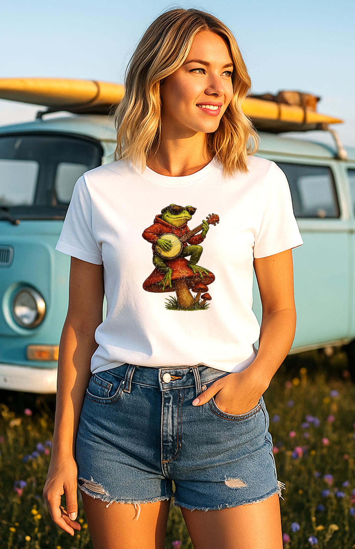 Frog Playing Banjo T-Shirt | Hand-Drawn Amphibian Music Tee - The Southern Yankee