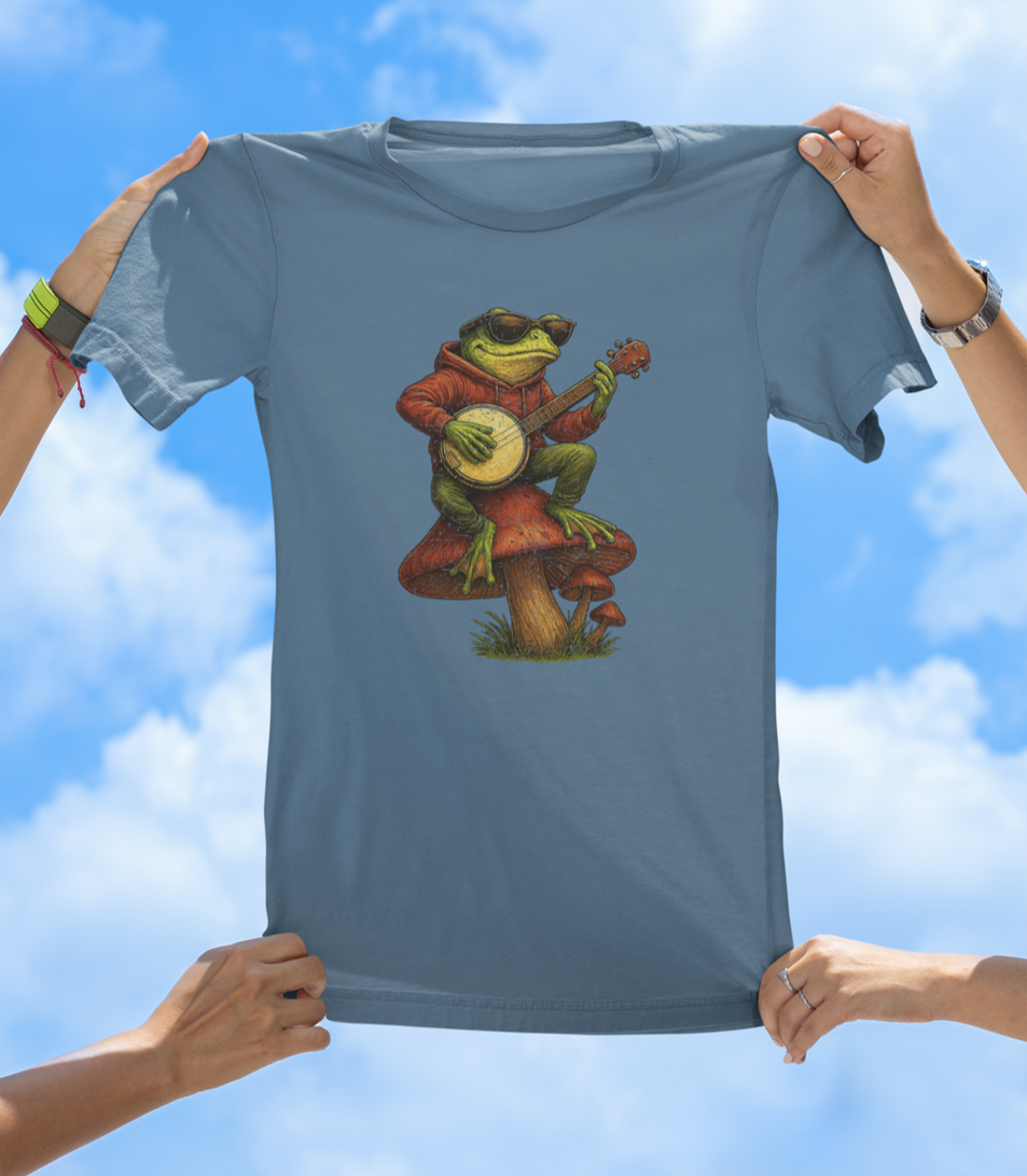 Frog Playing Banjo T-Shirt | Hand-Drawn Amphibian Music Tee - The Southern Yankee
