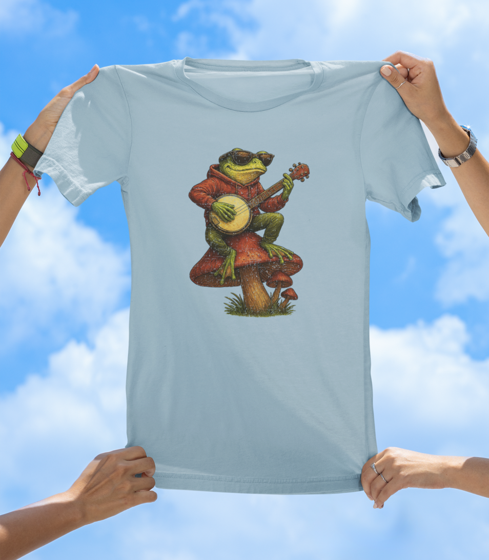 Frog Playing Banjo T-Shirt | Hand-Drawn Amphibian Music Tee - The Southern Yankee