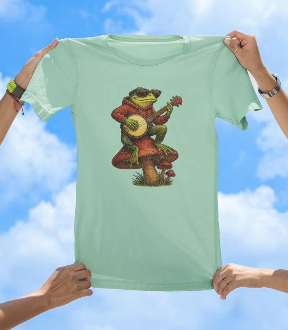 Frog Playing Banjo T-Shirt | Hand-Drawn Amphibian Music Tee - The Southern Yankee