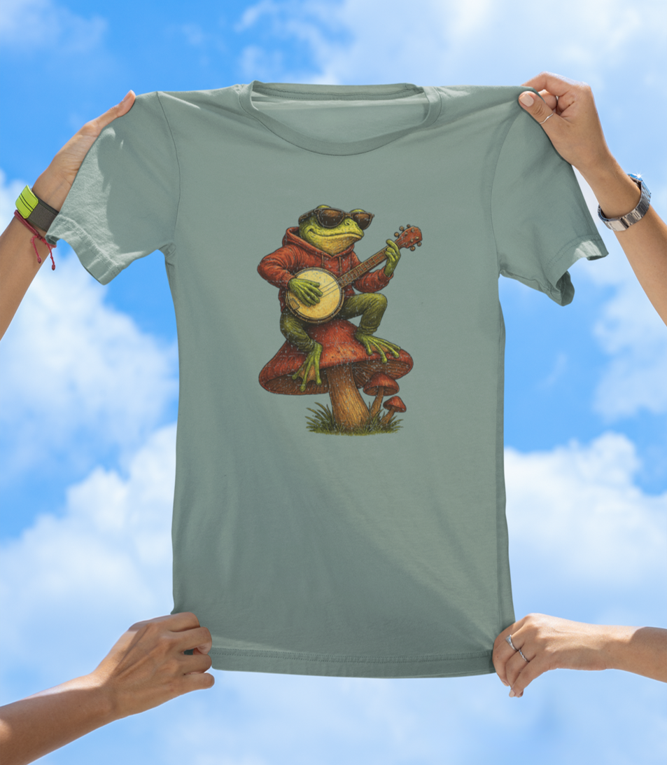 Frog Playing Banjo T-Shirt | Hand-Drawn Amphibian Music Tee - The Southern Yankee