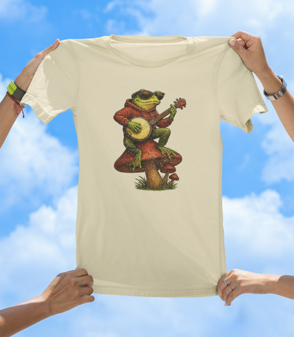 Frog Playing Banjo T-Shirt | Hand-Drawn Amphibian Music Tee - The Southern Yankee