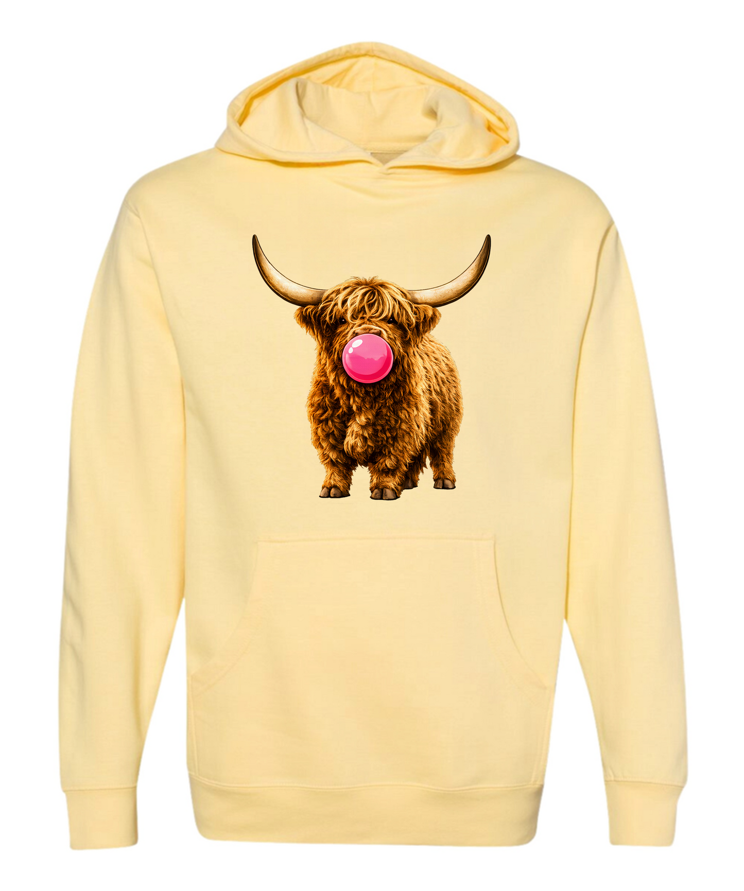 Sassy Bubble-Blowing Highland Cow Hoodie