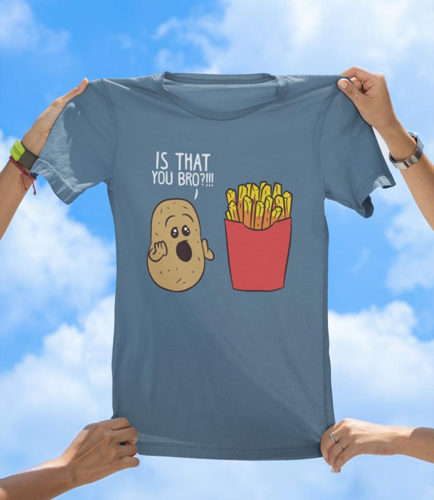 Is That You Bro? Funny Potato and Fries T-Shirt | Cute Food Humor Tee - The Southern Yankee