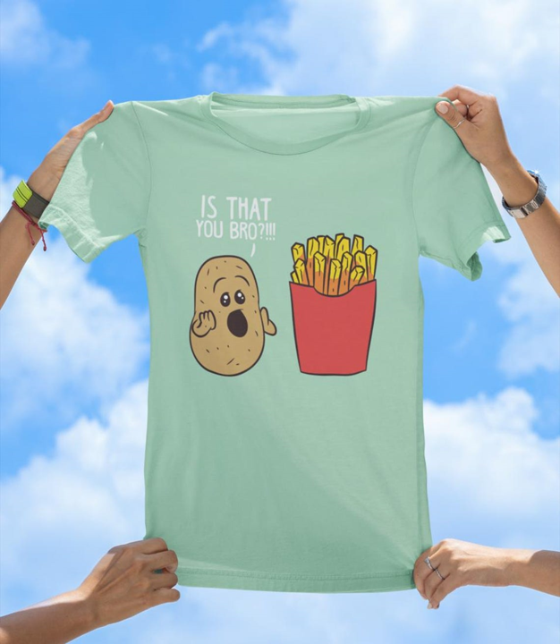 Is That You Bro? Funny Potato and Fries T-Shirt | Cute Food Humor Tee - The Southern Yankee