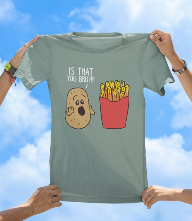 Is That You Bro? Funny Potato and Fries T-Shirt | Cute Food Humor Tee - The Southern Yankee
