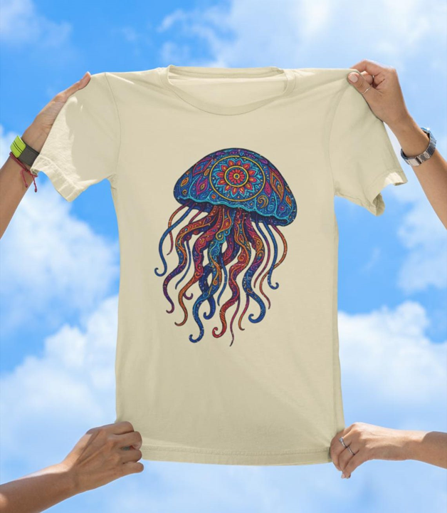 Vibrant Art Jellyfish T-Shirt | Colorful Ocean Jelly Tee - The Southern Yankee