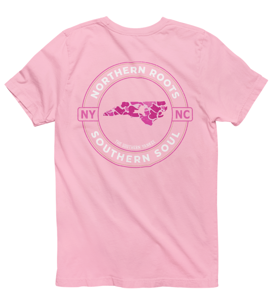North Carolina with New York Roots Pink Camo Tee - The Southern Yankee