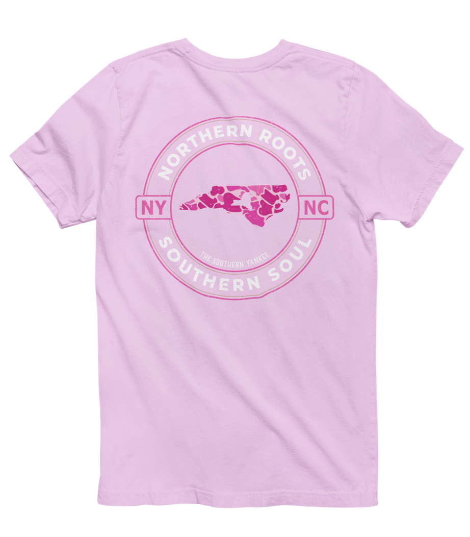North Carolina with New York Roots Pink Camo Tee - The Southern Yankee