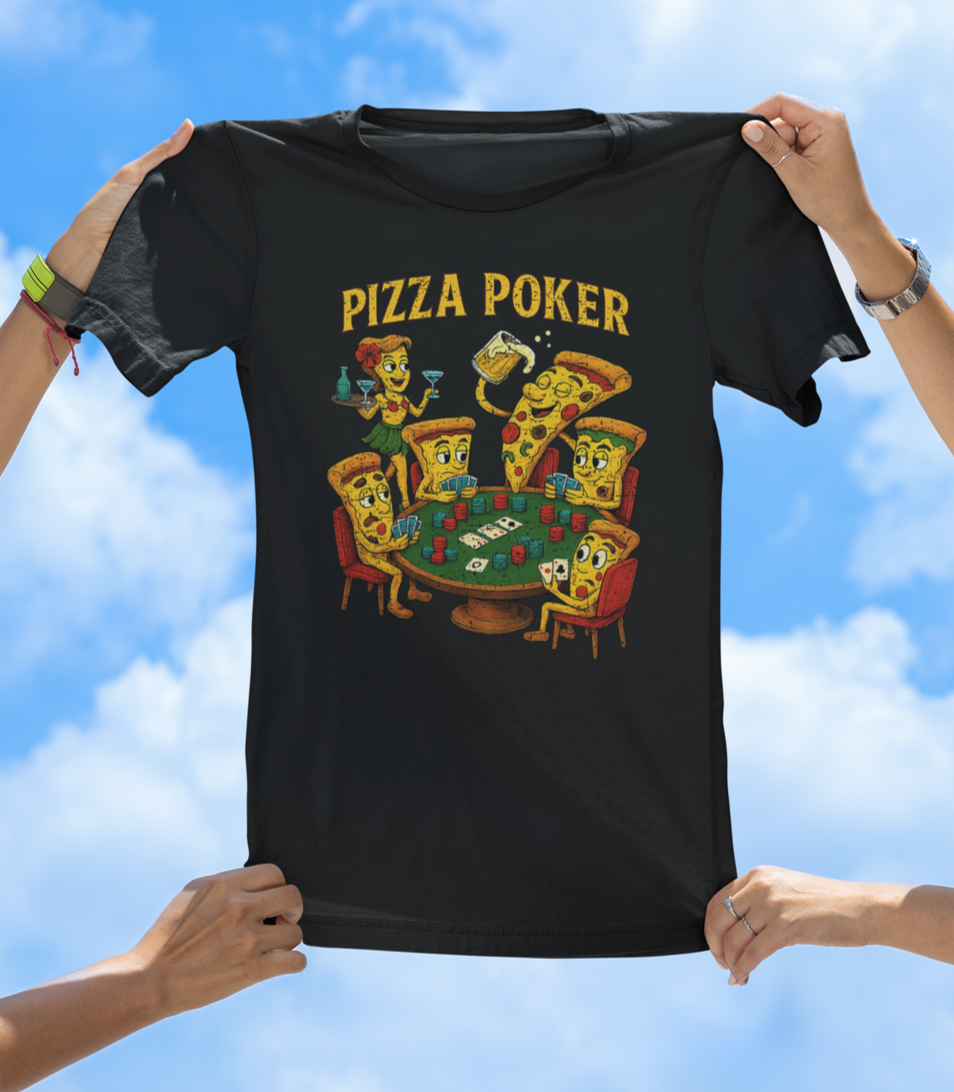 Pizza Poker T-Shirt – All In With Extra Cheese!