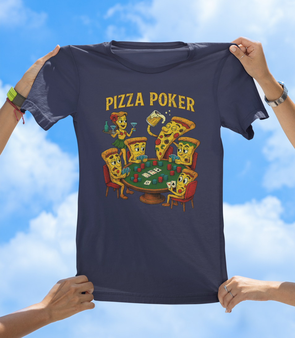 Pizza Poker T-Shirt – All In With Extra Cheese!