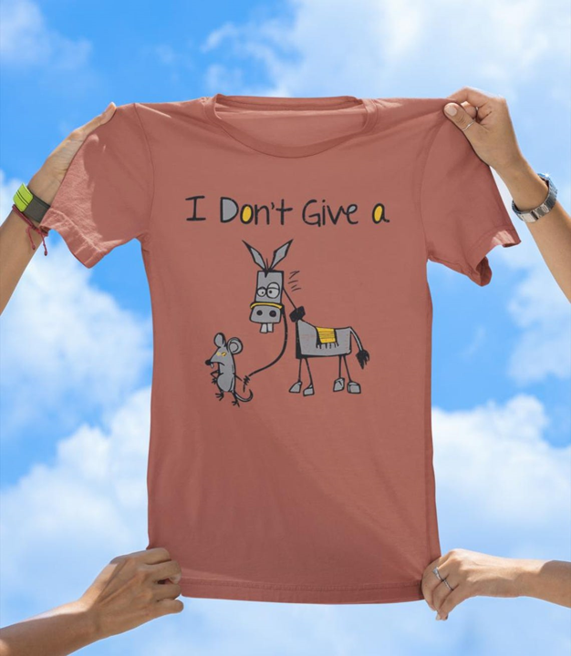 I Don’t Give a Rat’s Ass T-Shirt | Funny Cartoon Animal Pun Tee