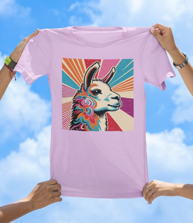 Retro Llama T-Shirt | Colorful 70s Vintage Llama Graphic Tee