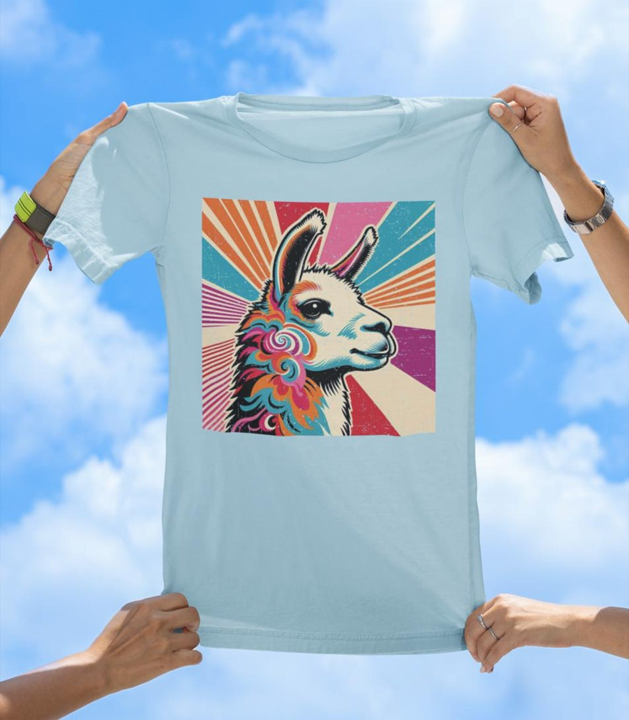 Retro Llama T-Shirt | Colorful 70s Vintage Llama Graphic Tee