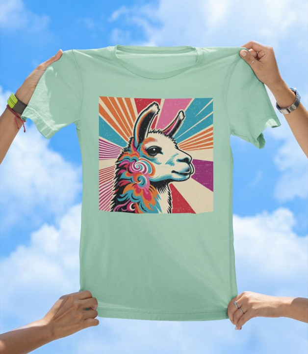 Retro Llama T-Shirt | Colorful 70s Vintage Llama Graphic Tee