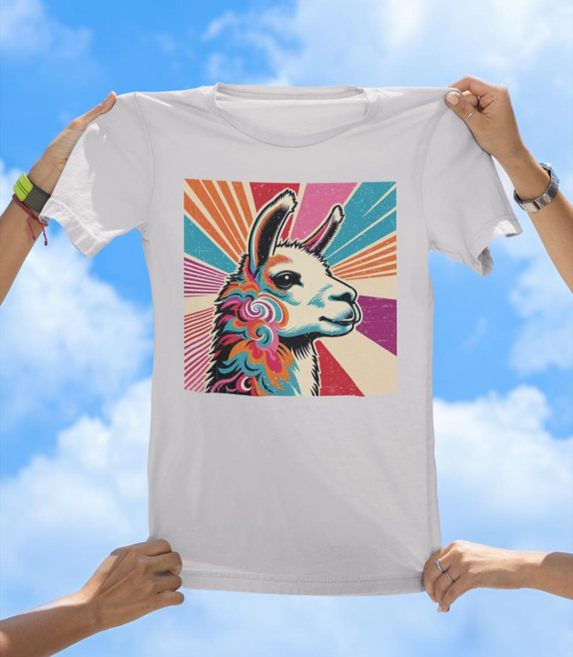 Retro Llama T-Shirt | Colorful 70s Vintage Llama Graphic Tee