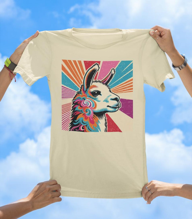 Retro Llama T-Shirt | Colorful 70s Vintage Llama Graphic Tee