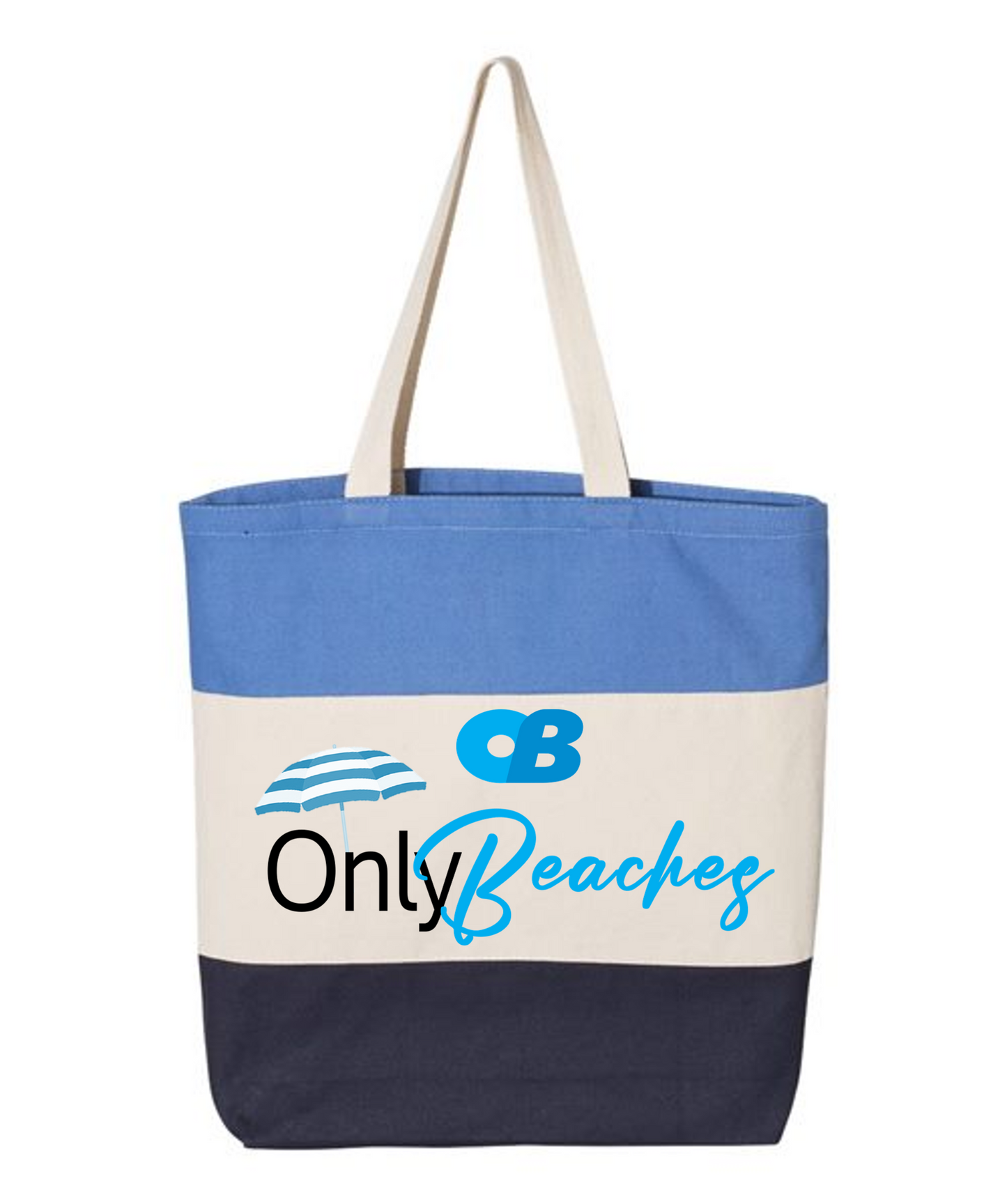 "Only Beaches" Tri-Color Beach Tote Bag - Only Fans Parody Bag