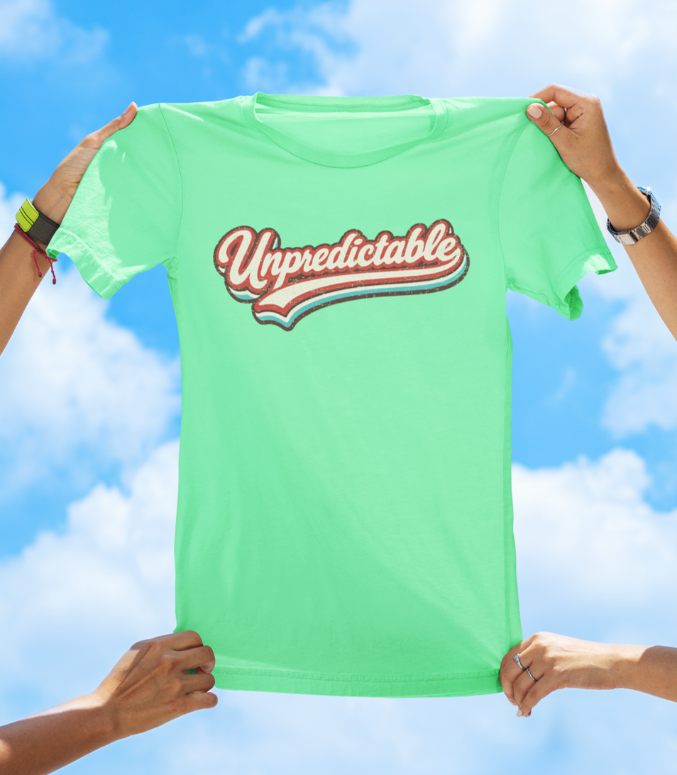 Unpredictable Retro Graphic Tee – Wear Your Personality T-shirt